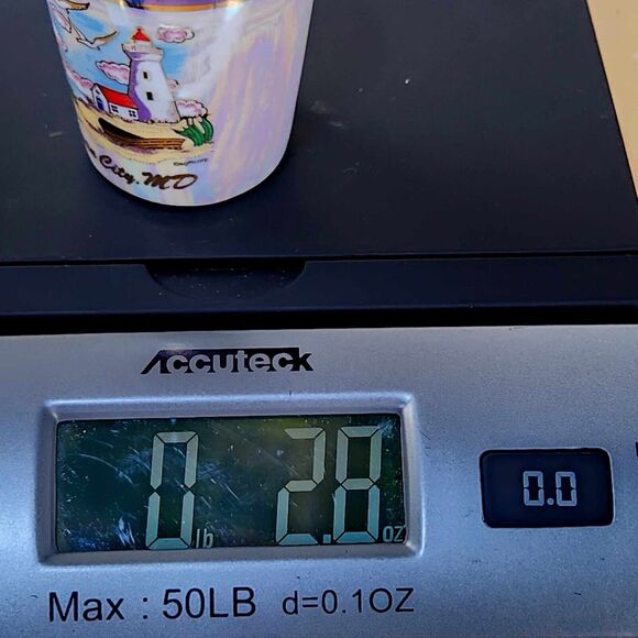 Ocean City MD Ocean Beach Scene Iridescent Shot Glass Collectible Souvenir - Picture 8 of 8